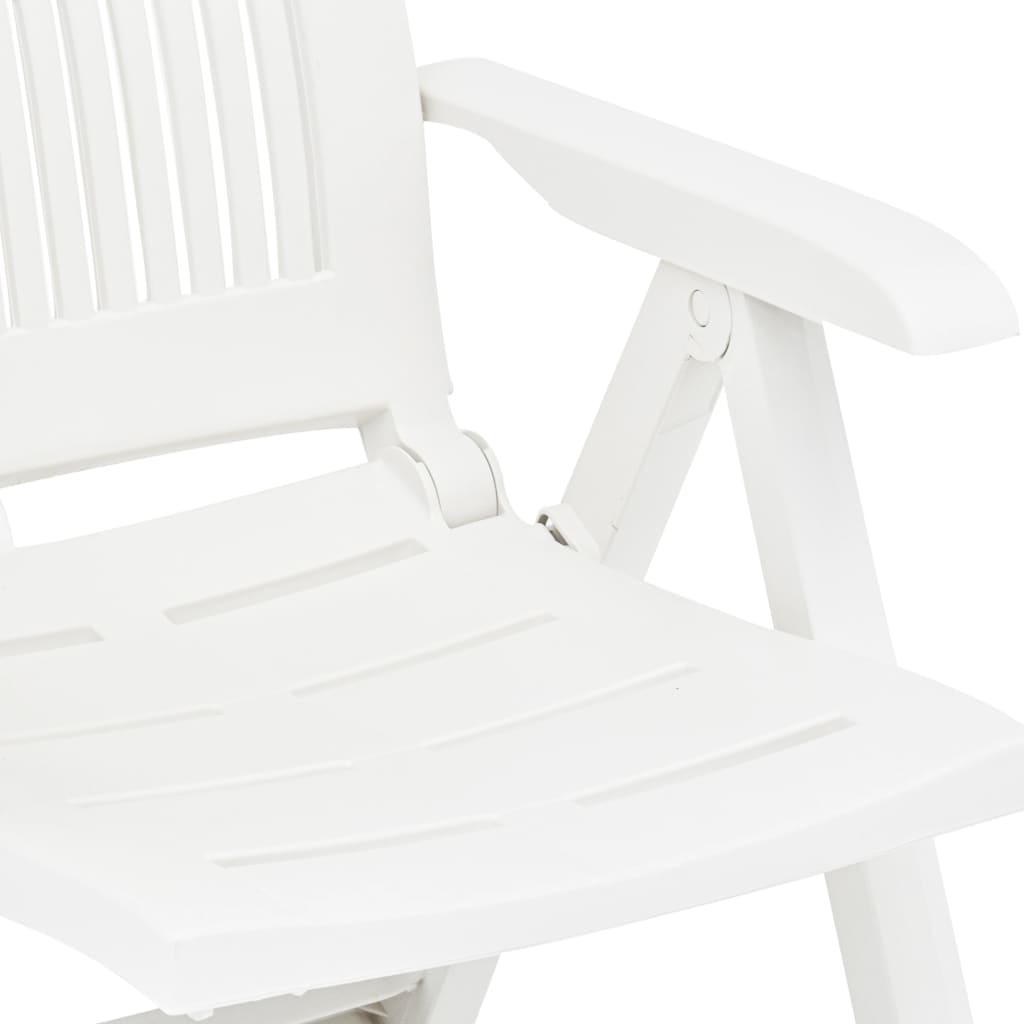 Verstellbare Gartenstühle 2 Stk. Kunststoff Weiss